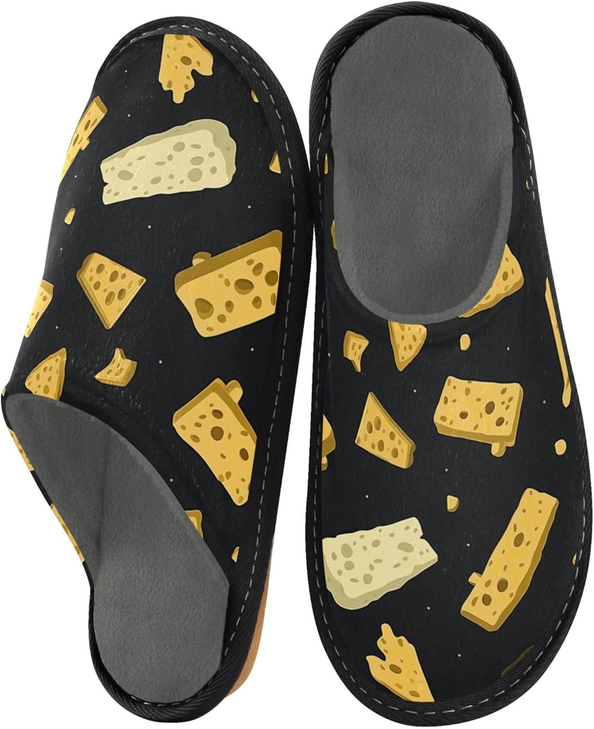 Cheese House Slippers – Cozy Fuzzy Slippers for Guests, Washable & Disposable, Perfect for Shoeless Home, Spa & Hotel Use A111353