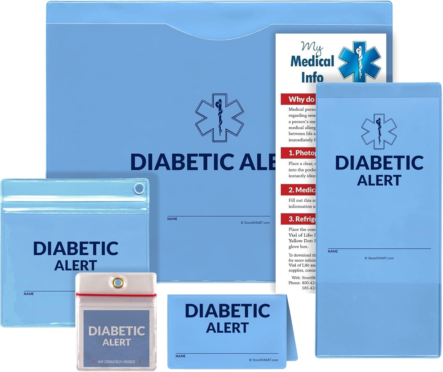 StoreSMART - Vial of Life - Diabetic Alert Variety Pack - Product Variety Pack - DBVP5-VP