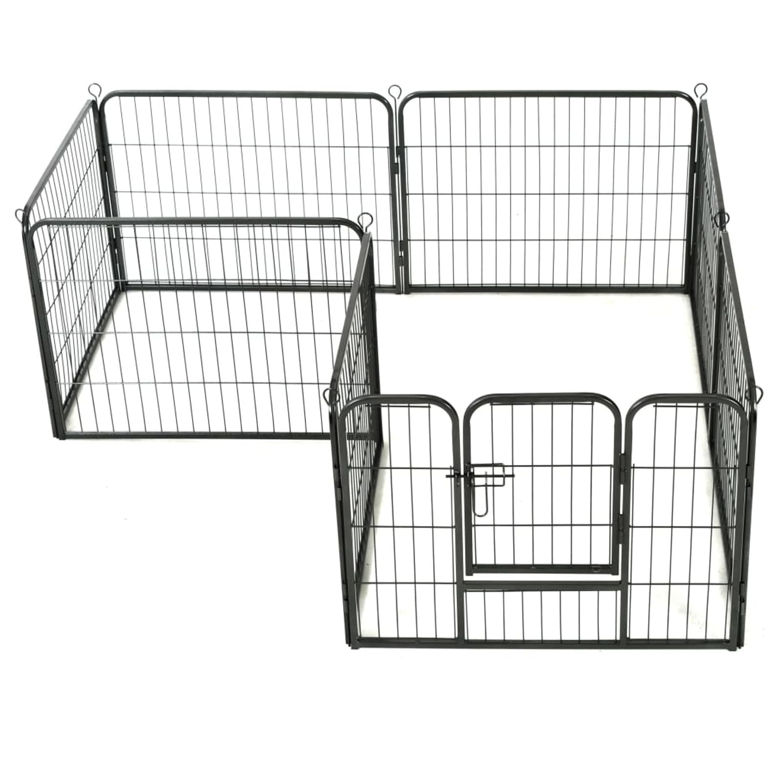 Homgoday Klatka dla psa, kojec dla psa z 8 panelami ze stali 60 x 80 cm czarny, klatka dla psa wewnętrzna klatka dla psa Kennel dla psów klatki dla psów ogrodzenie dla psów na zewnątrz