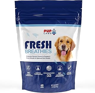 Sponsored Ad - Pup Labs Fresh Breathies - All-Natural Delicious Dental Chews for Dogs - Dog Breath Freshener - Supports Gu...