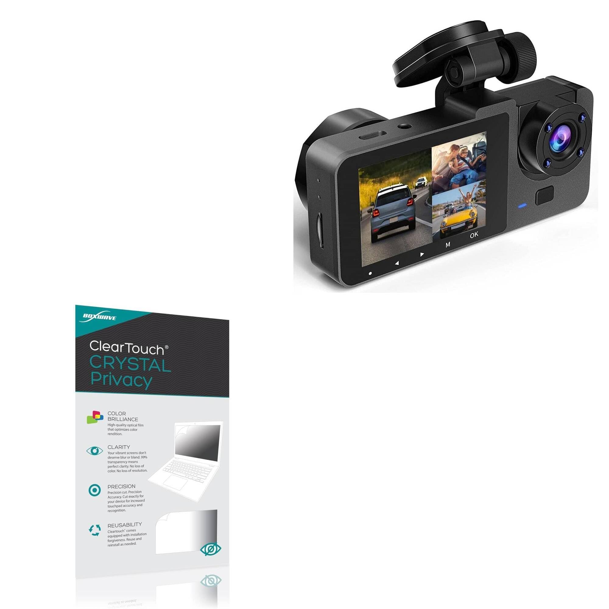 BoxWave Screen Protector Compatible With EMRSTORES-Y15 dash cam (2 in) - ClearTouch Crystal Privacy (2-Pack), Privacy Screen Protector Flexible Film Clear
