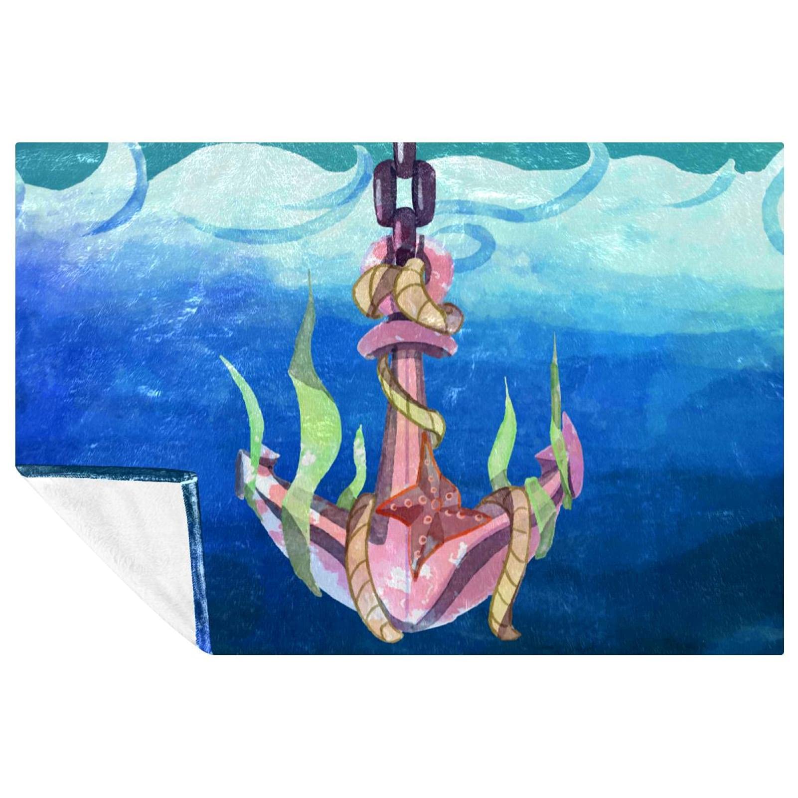Couverture chaude bleue ancre marine pour des moments cocooning sur le canapé