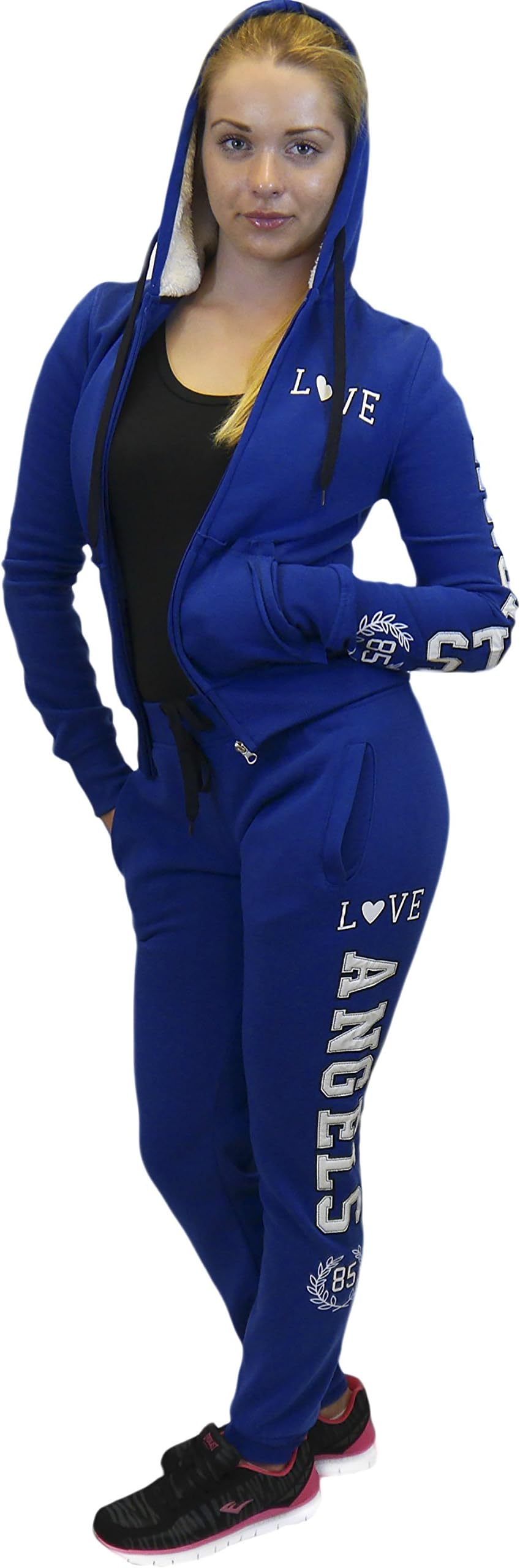 Love Angels 85 Sherpa Hoodie Sweatsuit Jacket Jogger Pants Fleece Lining