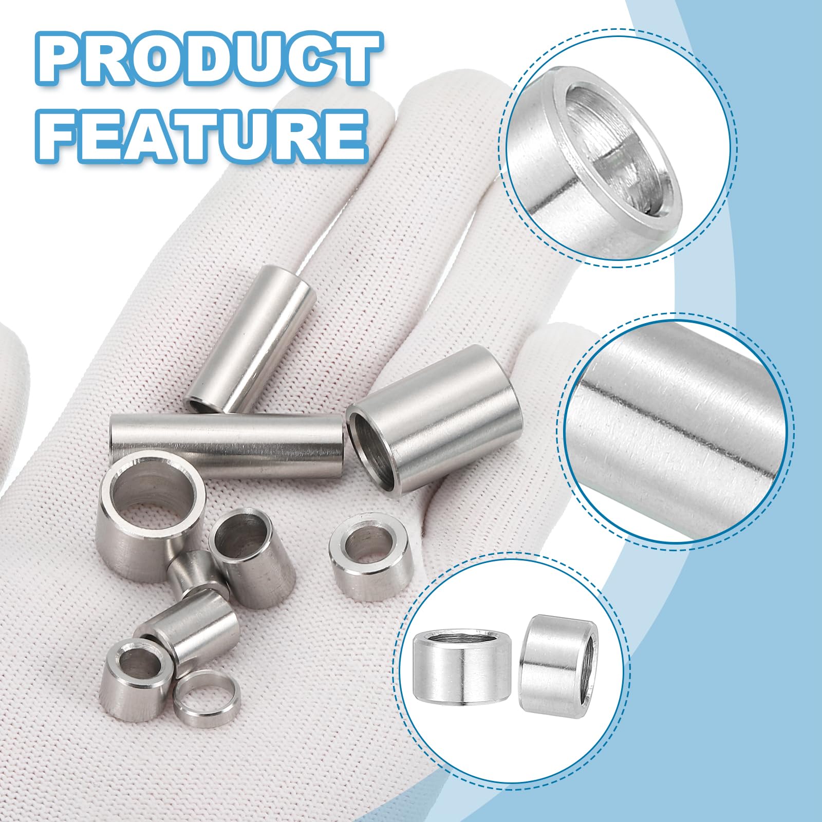 PATIKIL 12 Pcs Stainless Steel Spacers - Image 3