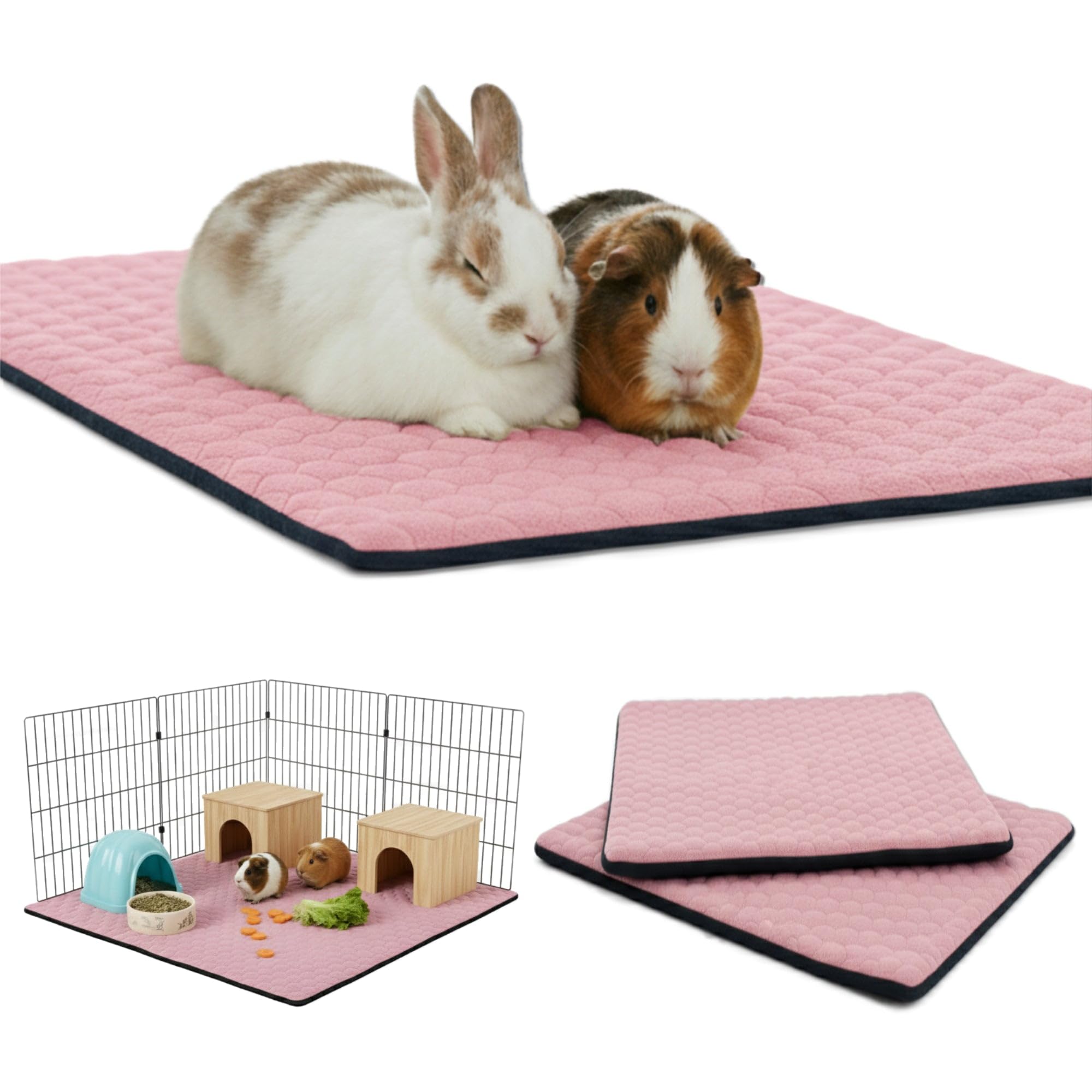 NEO SOLVO Set of 2 Fleece Cage Liners for Guinea Pigs and Rabbits