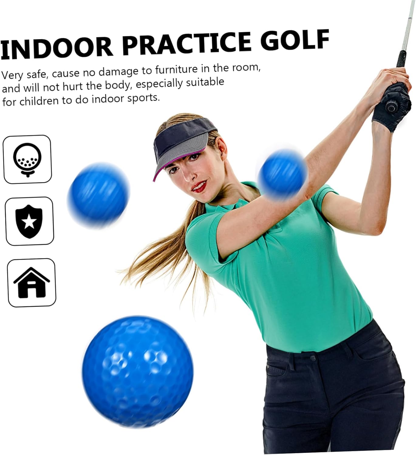 Happyyami 30pcs Rubber Golf Practice for Beginners Lightweight Tear-Resistant Safe for Indoor and Outdoor Training for All Skill Levels