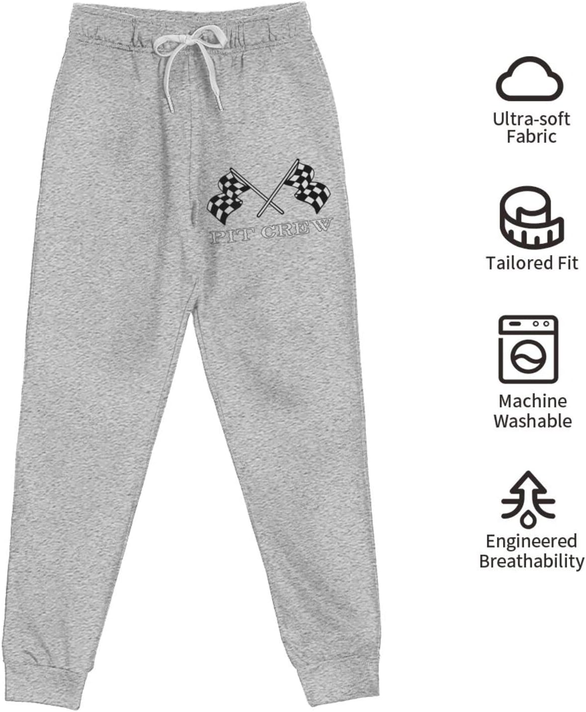 SEAEAGLE Checkered Flags Race Car Flag Men's Pants Jogger Sweatpants Sports Training Running Cotton Adjustable Pockets