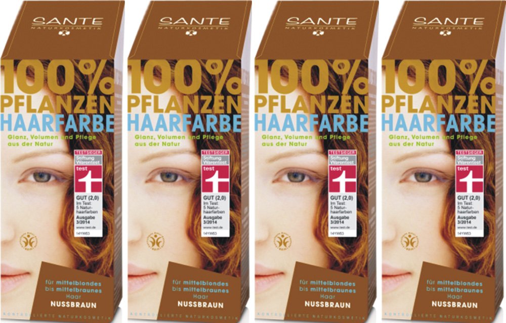 SANTE PFLANZENHAARFARBE Nussbraun 4x100 gr : Amazon.de: Beauty