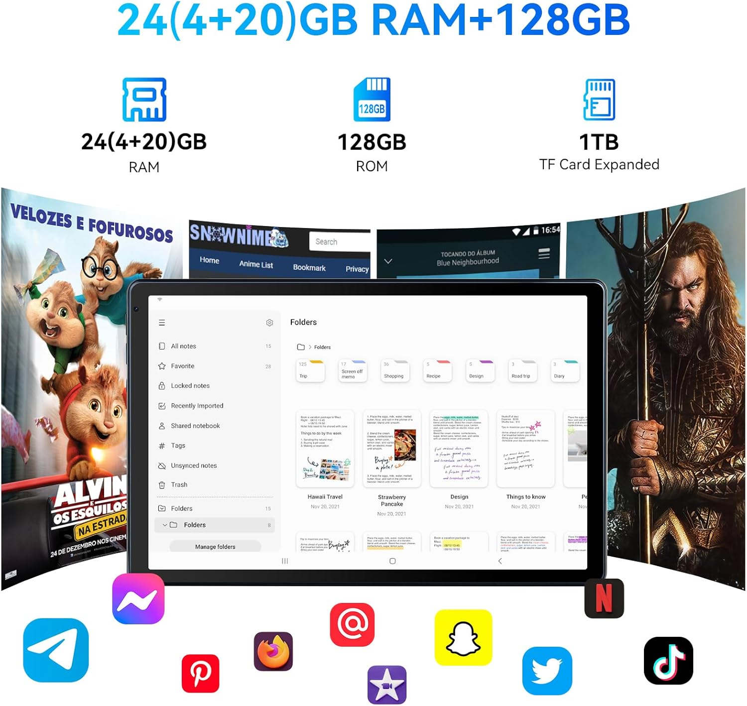 10 inch Tablet, Android 15 Tablet Octa Core Processor, 24GB+128GB/1 TB Expansion, 1280x800 HD IPS Display, Wi-Fi 6, Dual Camera, 5000mAh Powerful Performance Tablet – Black - Image 3