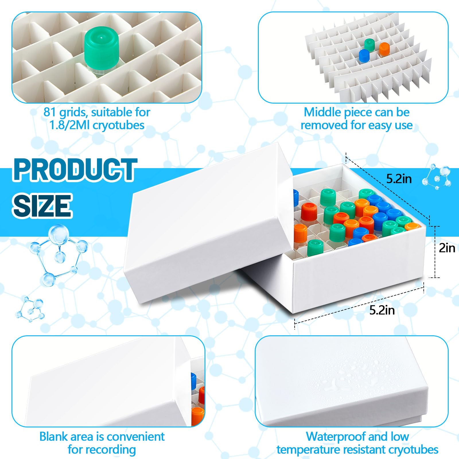 Amazon.com: Teenyyou 18 Pcs 81 Wells Cardboard Freezer Box with