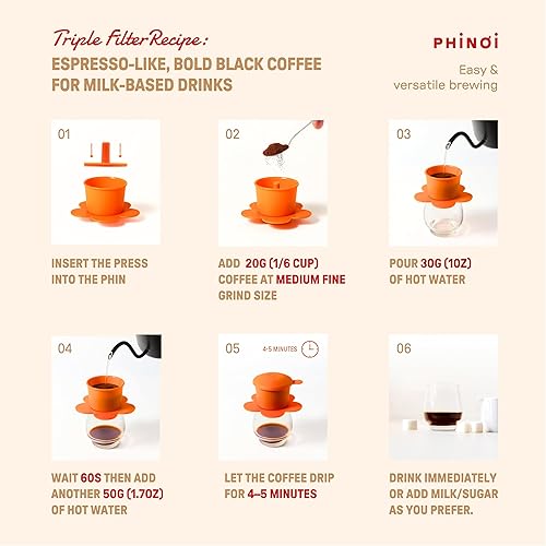 Miniatura 11 de Pour Over Coffee Gotero - Filtro Phin vietnamita - Cafetera de una taza de 1 a 2 tazas con diseño de flores - Filtro de café reutilizable de