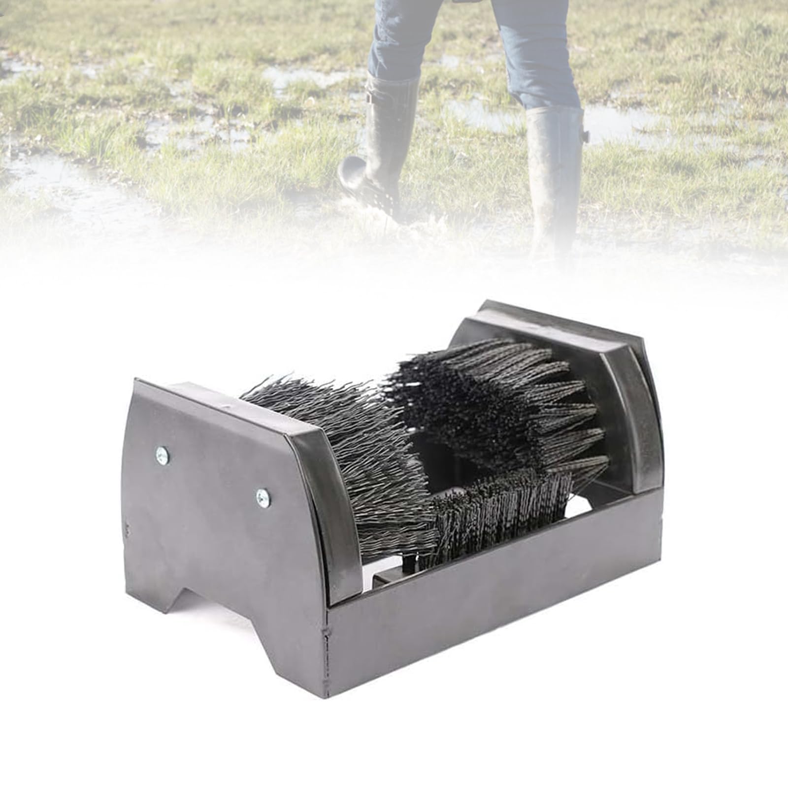 Rascador de botas para exteriores, cepillo limpiador de zapatos resistente, cerdas de nailon rígidas, montaje en suelo, para eliminar la suciedad, el barro, la nieve, la mugre, uso en interiores y