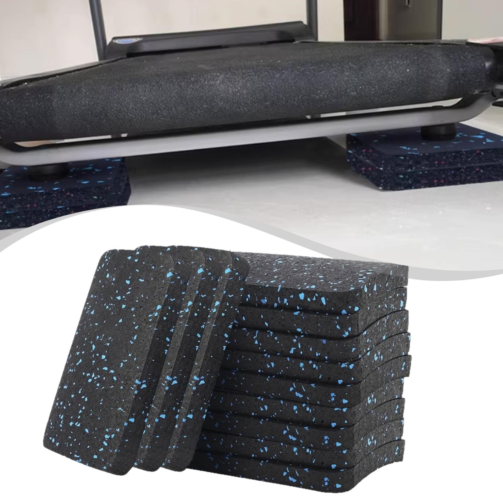 Alfombrilla Antivibración para Cinta de Correr, Antideslizante, para Proteger El Suelo, Ideal para Remo Y Entrenamiento en Casa, 12 Piezas