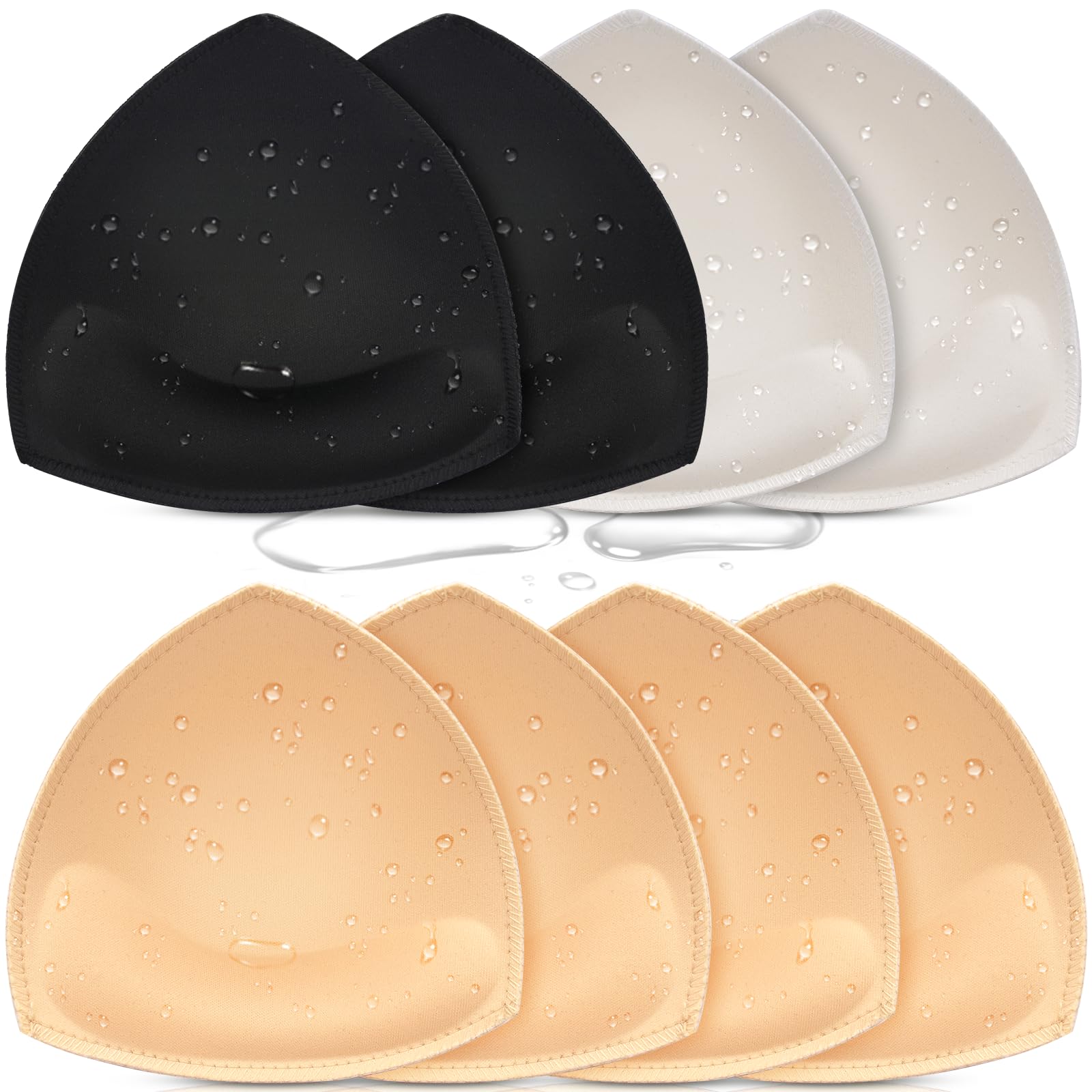 Waterproof Bathing Suit Cups Inserts 4 Pairs Swimsuit Pads Push Up
