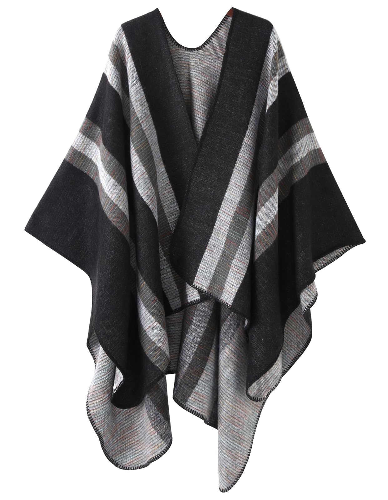 Women's Shawl Wraps Open Front Poncho Cape Oversized Sweaters Casual Cardigan Shawls for Fall Winter
