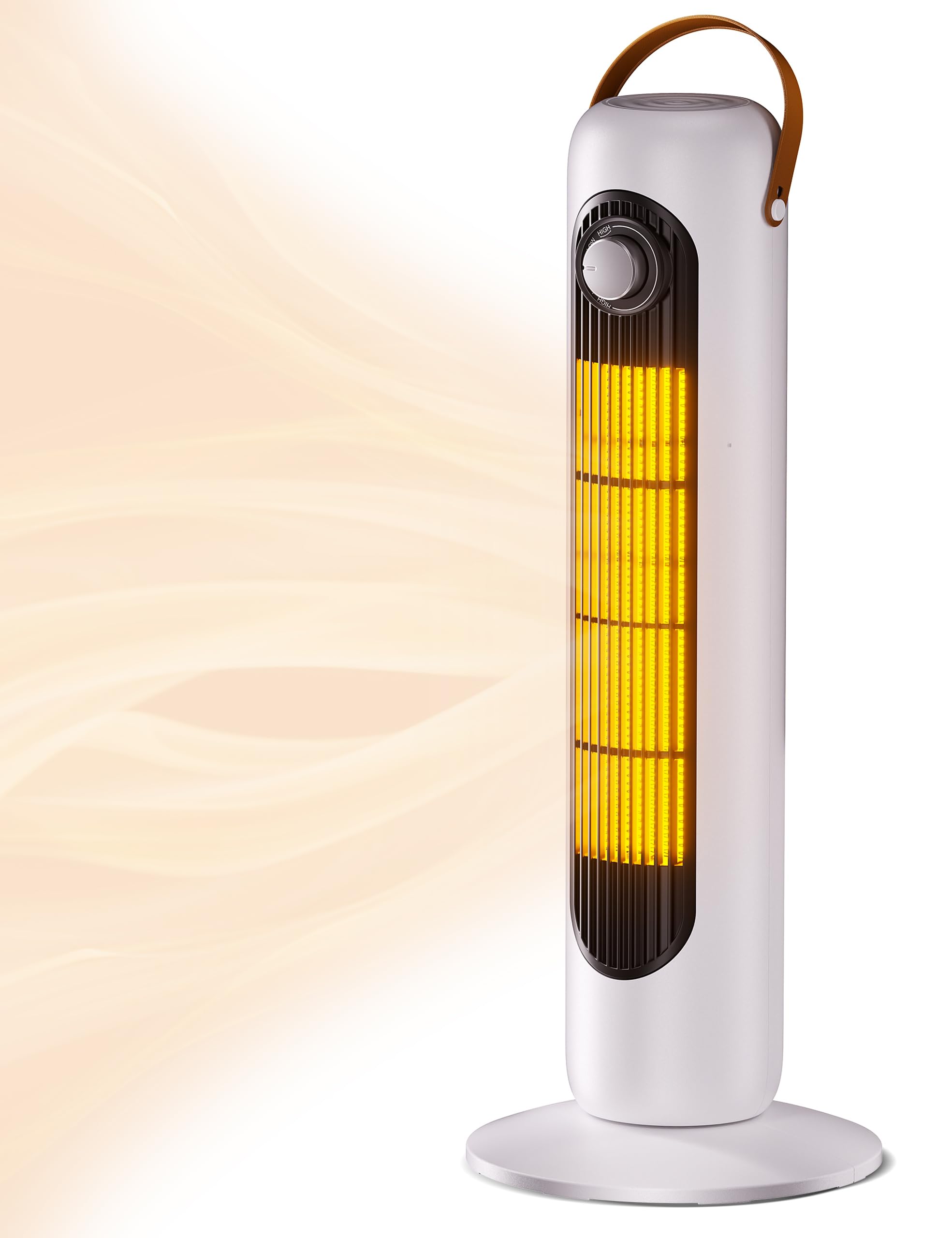 outdoor heaters for patio, 350sq.ft 1s heating, 1500w ptc ceramic electric patio heater, overheating & tip-over protection, 70° oscillating space heaters for indoor use large room, 4 modes, ivory