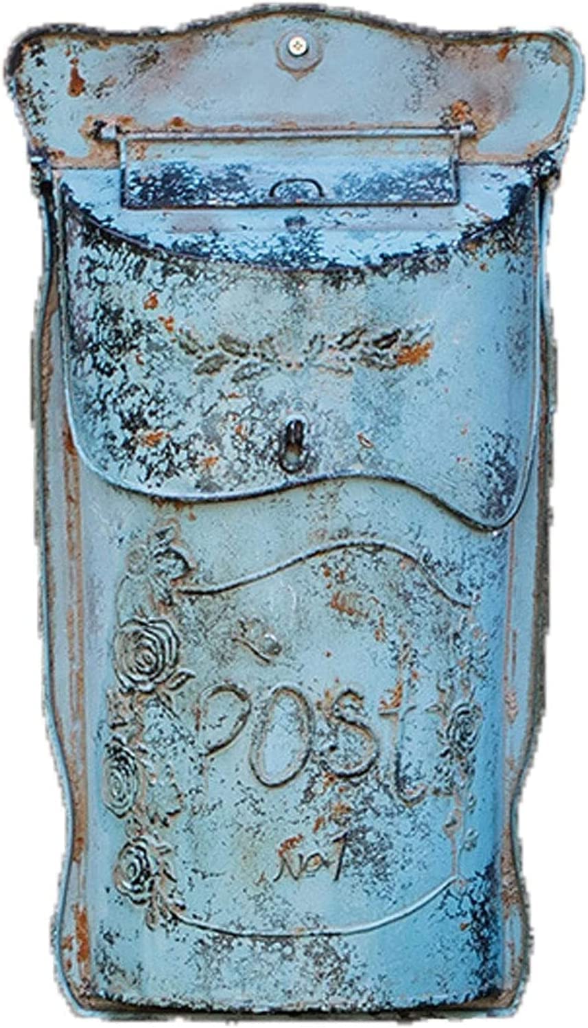 Sjdopulse Suggestion Box Safe Lock Box Ballot Box Donation Box Wall Mount Antique Cast Iron Locking Mailbox｜Rainproof Mailboxes For Outside With Lock Outdoor Wrought Iron Post Box