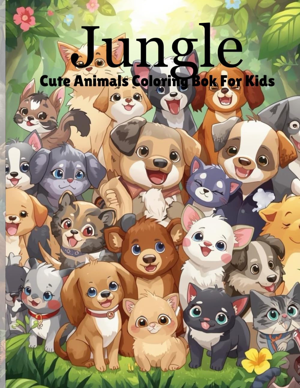 Animals Coloring Book (Jungle): Fun and Relaxing Jungle Animal Coloring Pages for Kids and Adults.