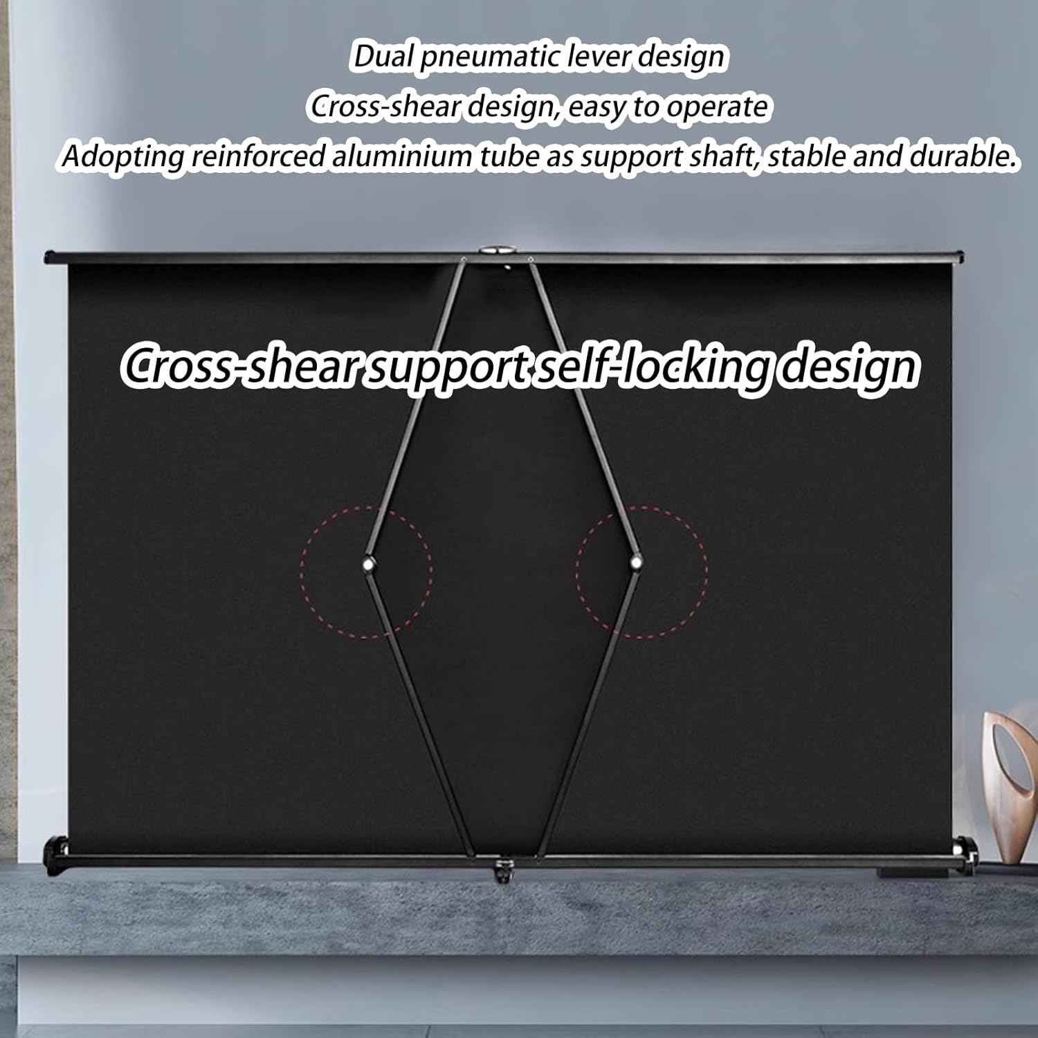 手動式ポータブルプロジェクションスクリーン、ポータブル デスクトップ プロジェクション スクリーン 収納袋付き ホームシネマプロジェ