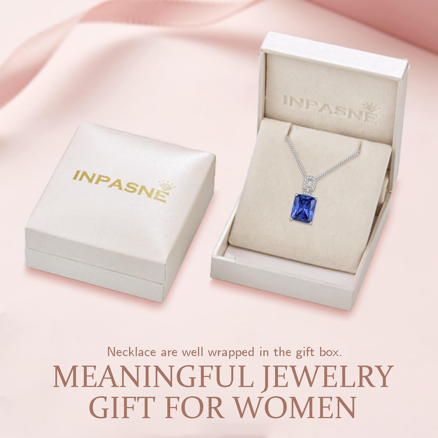 Emerald Cut Necklace 925 Sterling Silver Baguette Birthstone Pendant Necklace Jewelry Gifts for Women - Image 6