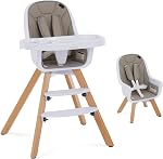 Evolur Zoodle Chaise Haute 2 en 1, Design Moderne, Chaise pour Tout-Petit, Coussin Amovible, Plateau Réglable, Bébé et Tout-Petit, Noir