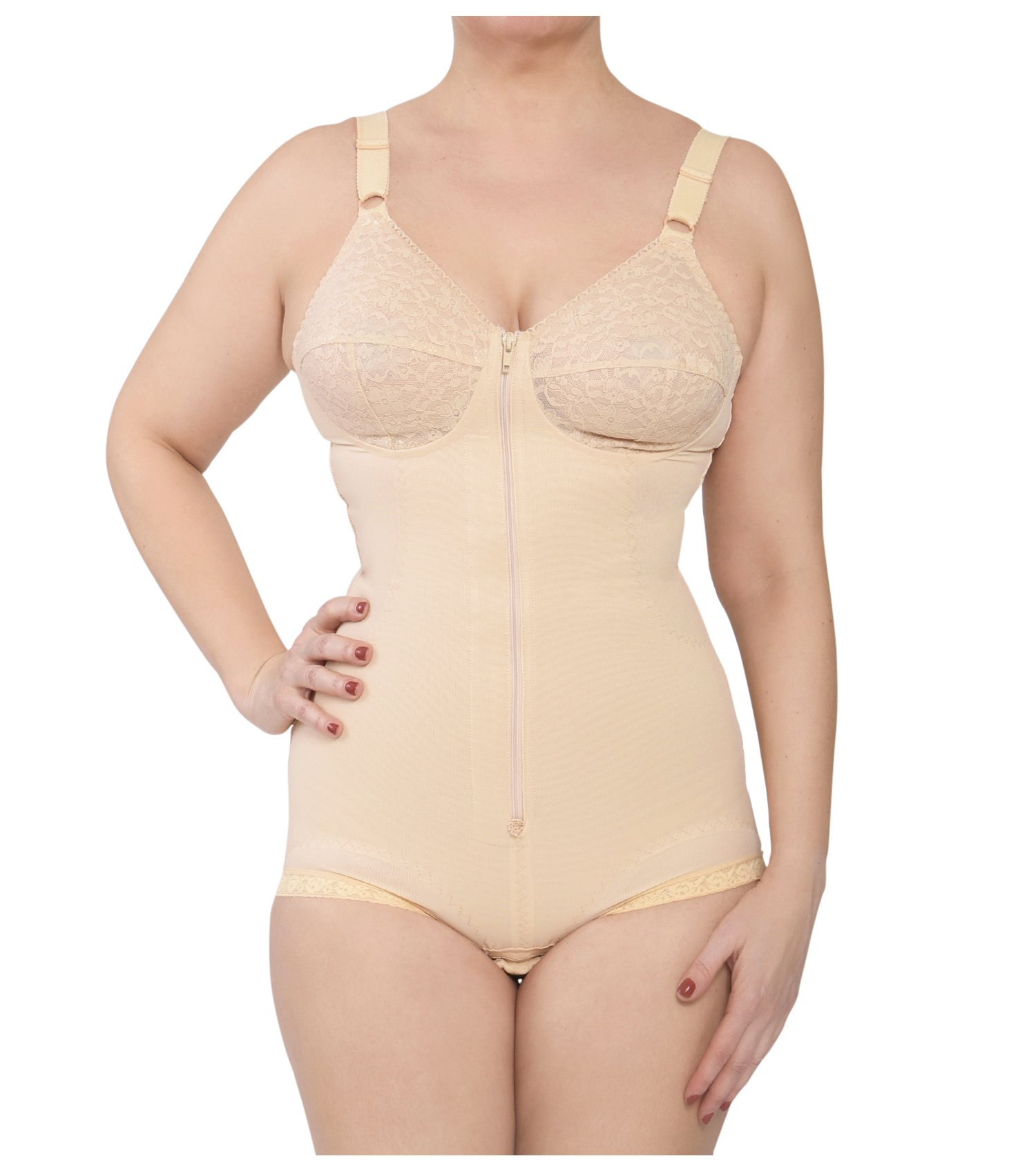 Body Contenitivo Snellente Elasticizzato Busto Shapewear Corsetto Bustino Shaper Compressione Forte Elegante Pizzo