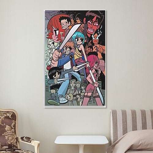 Miniatura 7 de Scott Pilgrim - Póster artístico de personajes de cómics de peregrinos y lienzos, arte de pared, póster de sala de estar, dormitorio, Pai, póster de