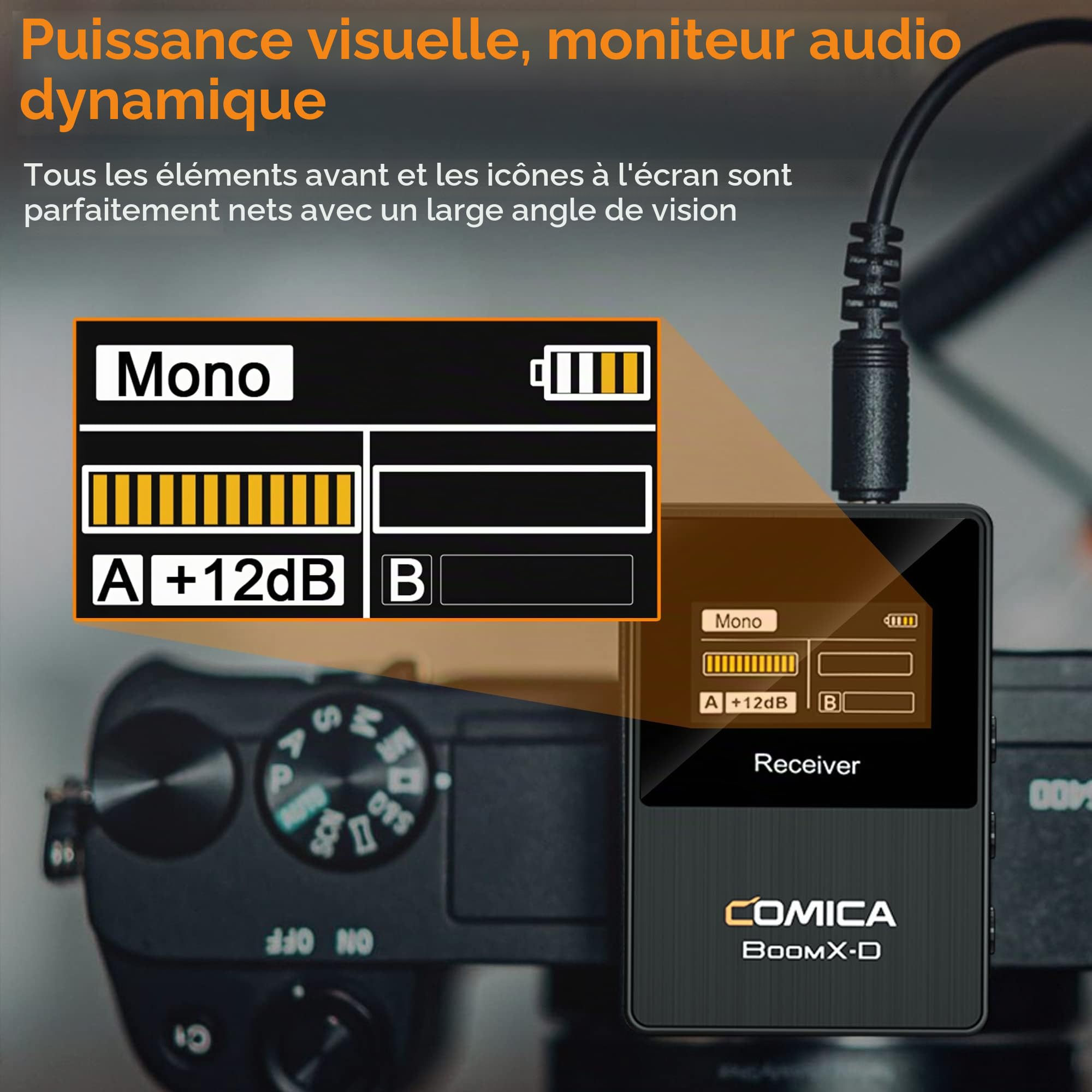 COMICA Microphone Lavalier sans Fil, BoomX-D1 2.4GHz Système de Microphone Cravate sans Fil avec 1 émetteurs et 1 récepteur, Micro Lav pour DSLR Caméra/Caméscope/Smartphone Podcast Interview Youtube