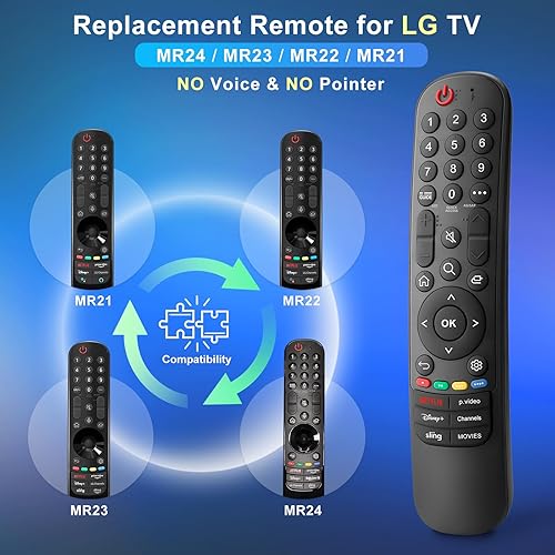 Miniatura 4 de Reemplazo para LG-Smart-TV, control remoto mágico universal para LG 2021202220232024 UHD OLED QNED NanoCell MiniLED 4K 8K Smart TV (sin voz y sin