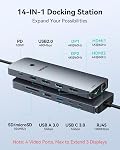 Station d'accueil pour ordinateurs portables 3 Moniteurs, USB C Hub avec 2 HDMI 2DP, RJ45 Ethernet, 5 Gbps USB C/A, 100W PD SD/microSD pour Dell/HP/Lenovo - MOKiN
