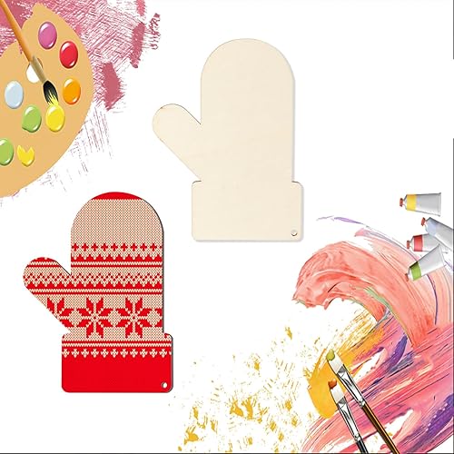 Miniatura 4 de Zontween Adornos de manoplas de madera, 20 piezas, madera artesanal sin terminar con cordeles, arte, Navidad, boda, cumpleaños, decoración del día