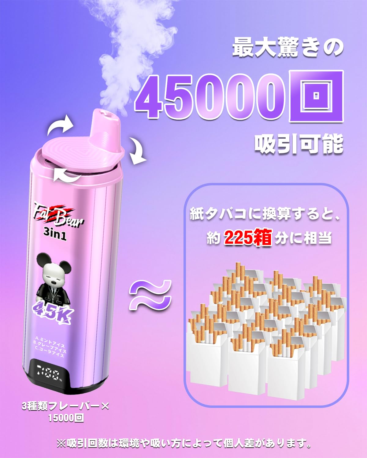 Amazon | 【1台で3風味吸える 45000回吸引可能】ZTOP 電子タバコ