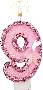 Bougies avec chiffre TRENDHAUS® Birthday Fun Glitter Maxi