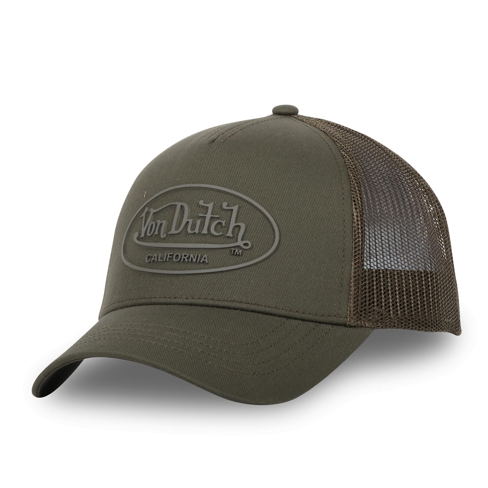 Von Dutch Uni Oval Logo CapDutch Women/Men - Trucker Cap Baseball mesh Snapback, with Peak, Peak All-Season Spring Summer Autumn Winter - One Size Olive