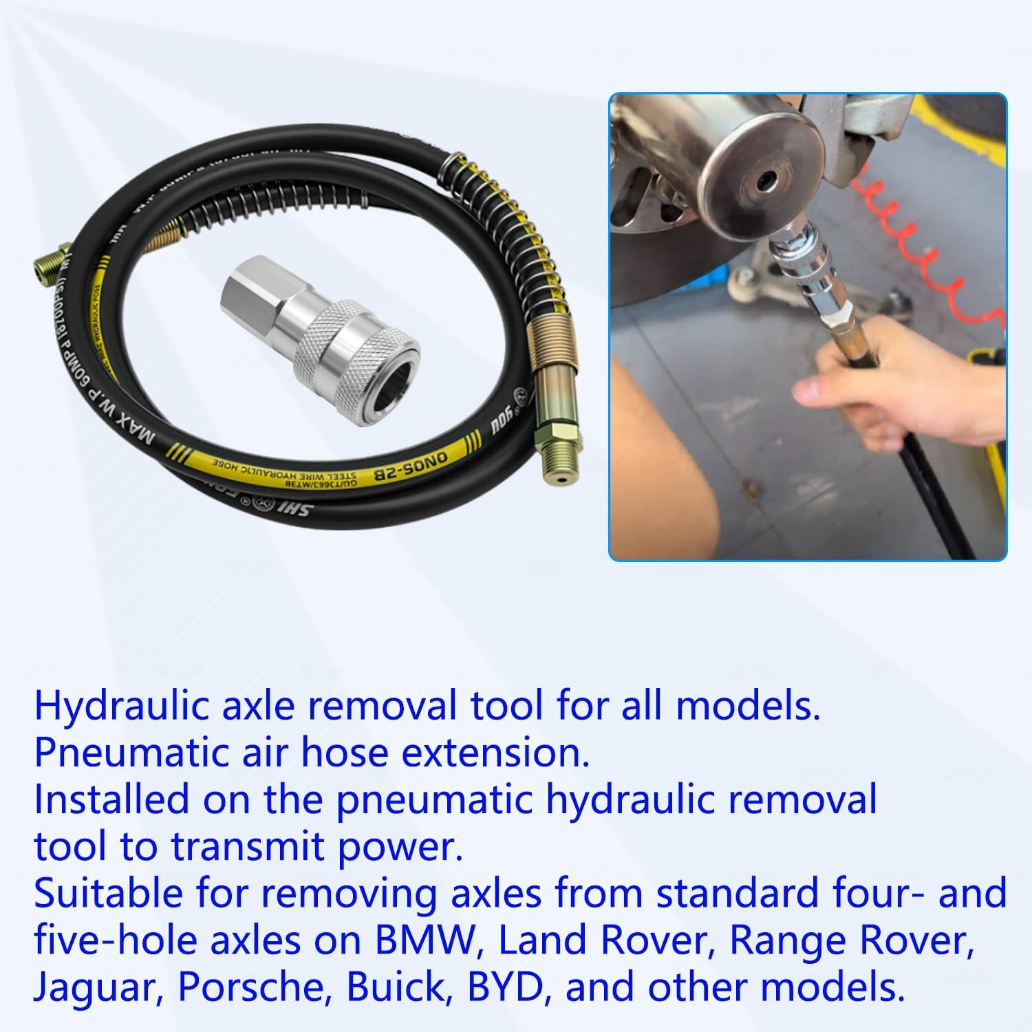 ZKTOOL 20 Ton Wheel HUB Axle Puller, Half Shaft Removal Tool, Hydraulic Puller Set Compatible with Land Rover Jaguar BMW VW Porsche Chrysler Buick Volvo Cadillac