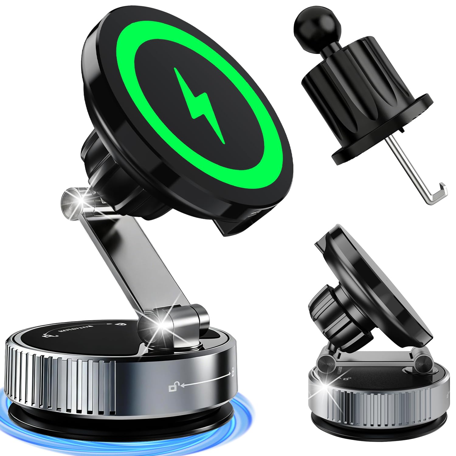 for MagSafe Car Mount Charger 15W Fast Magnetic Wireless Car Charger Holder | 810° Vacuum…