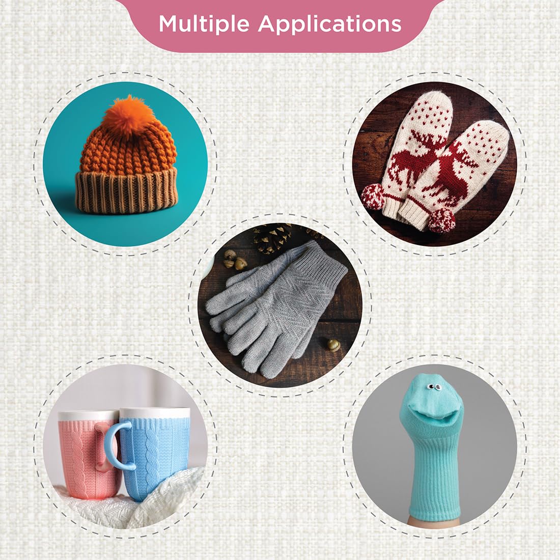 Agujas de doble punta KnitPro Dreamz de 15 cm, kit de inicio, 1 unidad