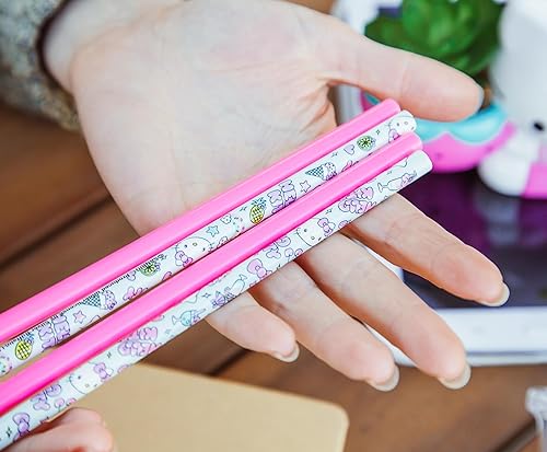 Miniatura 6 de Silver Buffalo Sanrio's Hello Kitty Kawaii Treats - Juego de 4 pajitas de plástico reutilizables, 10 x 1.5 x 25 pulgadas, rosa