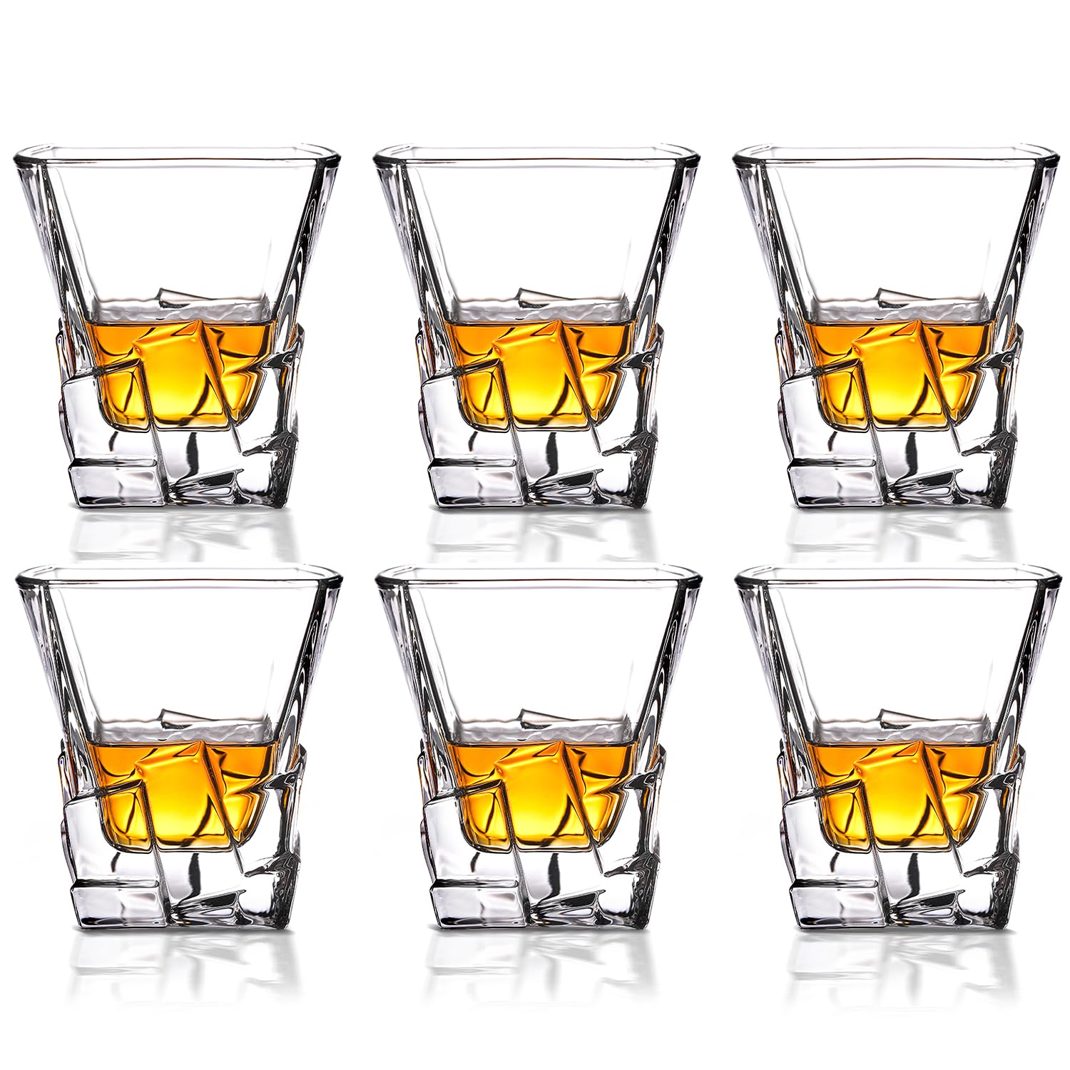 CHLJAR Whiskey Rock Glass Set of 6 10.6oz Thick Heavy Base Dishwasher Safe