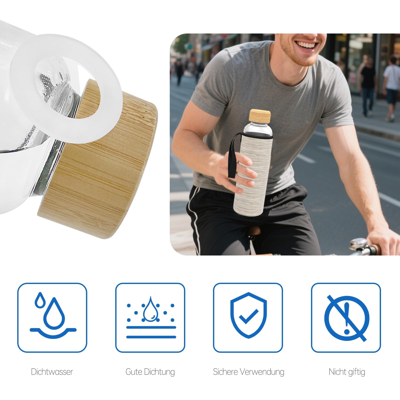 Guarnizioni di ricambio per bottiglie di vetro da 12 pezzi - compatibili con Spottle 360 ml/550ml/750ml/1L, chiusura ermetica e durevole, facile sostituzione