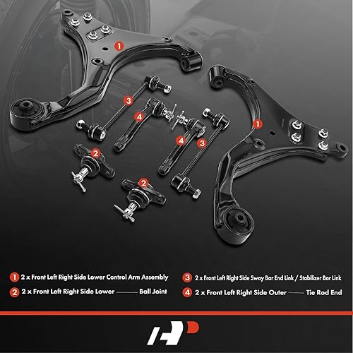 Miniatura 2 de A-Premium Kit de suspensión delantera, brazo de control inferior, barra estabilizadora, articulación de rótula inferior, extremo de barra de
