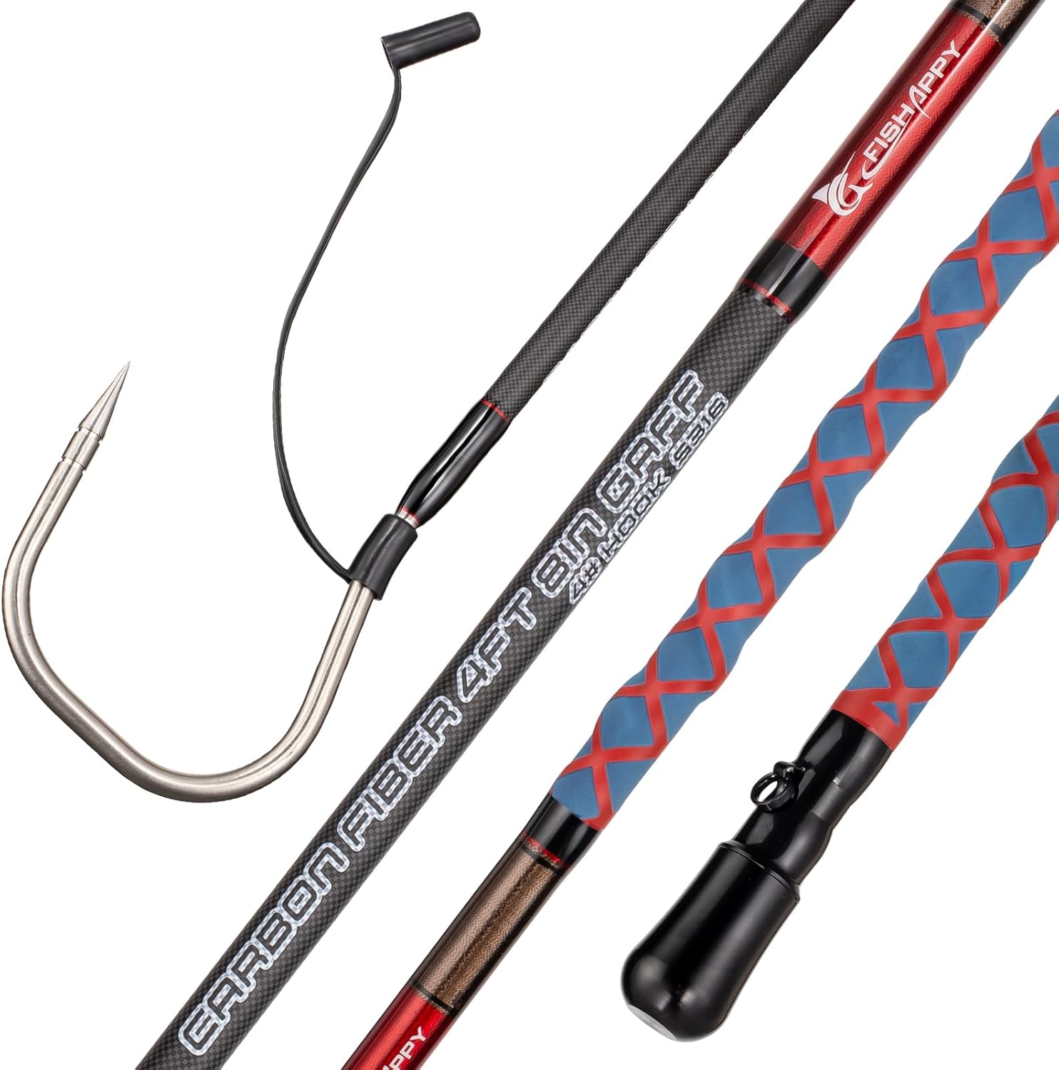 Fishing Gaff Saltwater Fish Gaff with S316 Stainless Steel Fishing Hook Carbon Fiber Fishing Gaff