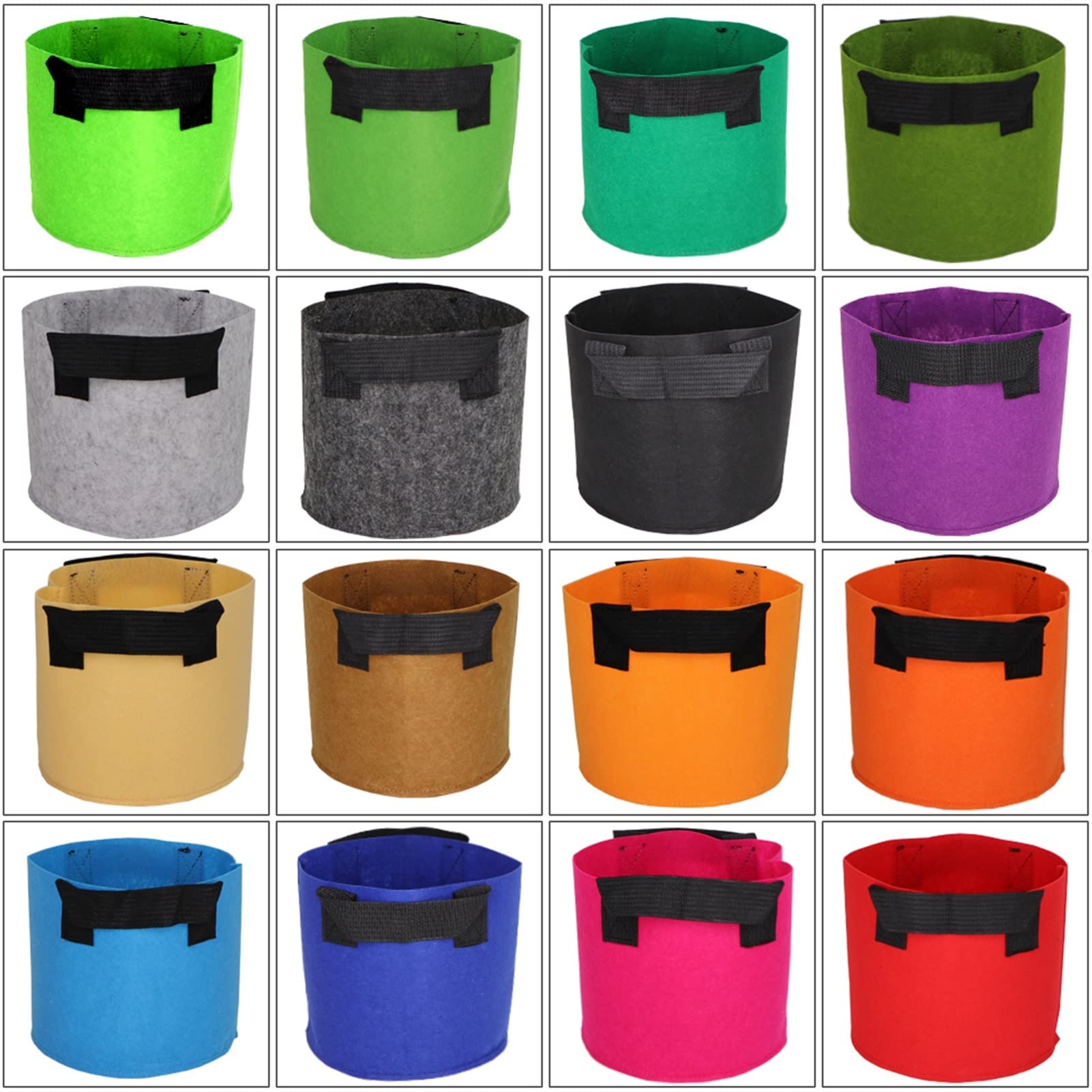 Plant Grow Bags 1/2/3/5/7/10/12/15/17/20 Gallon Garden Grow Bags Flower Vegetable Aeration Planting Pot Container Planter Pouch With Handles (Color : Khaki, Size : 2 Gallon (D20xH20cm))
