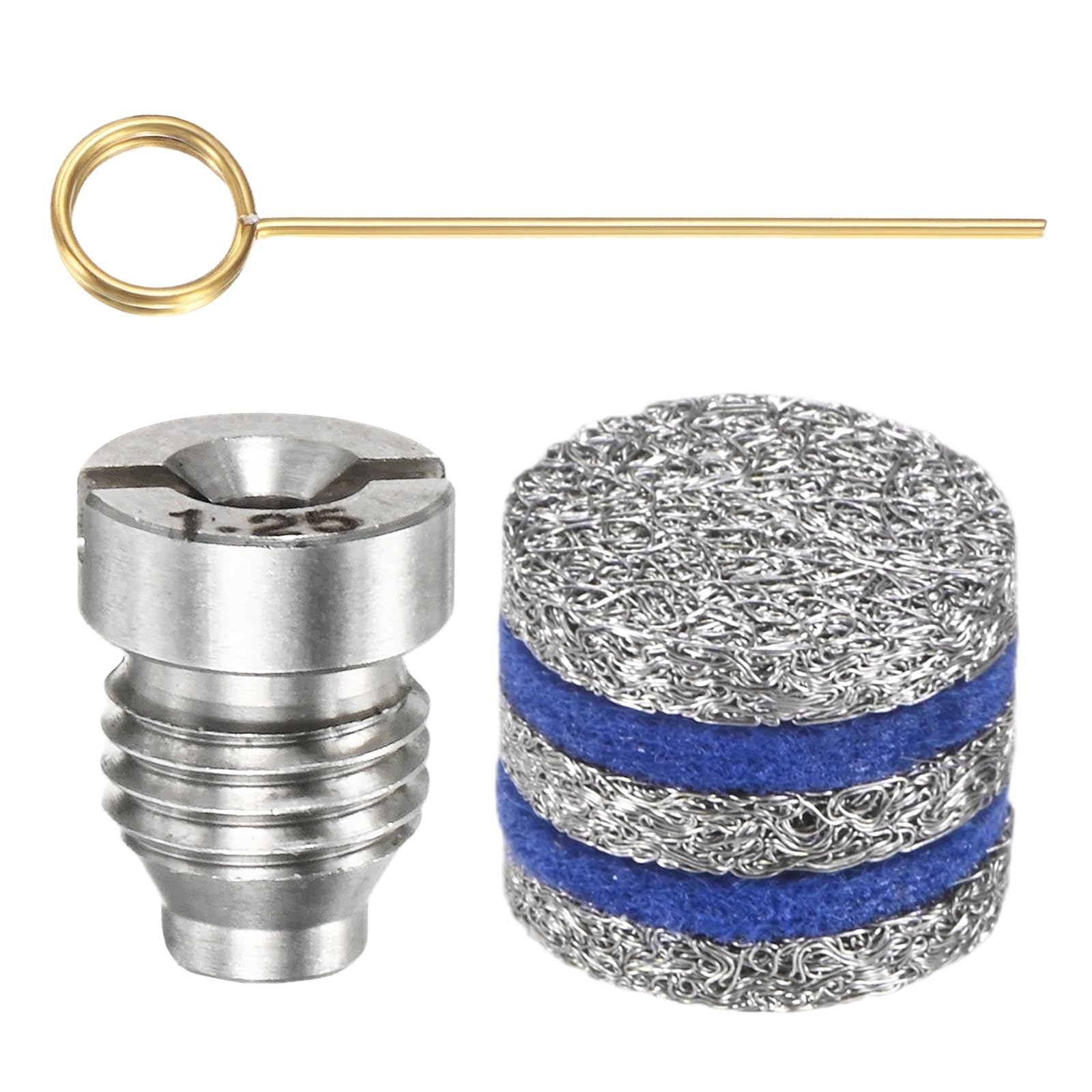 M METERXITY 1-Set 1.25mm Orifice 5 Layer Foam Cannon Nozzle and Foam Maker Meshes Kit with Cleaning Needle, Stainless Steel Replacement Thread Nozzle Tips and Mesh Filter for Cleaning Vehicles