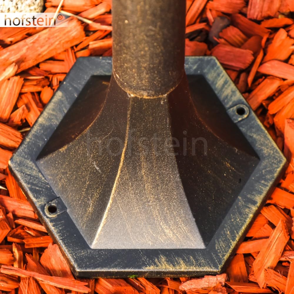 Lampioncino da Esterno in alluminio Pressofuso Effetto Anticato- Lampione Design Classico con Paralumi in Vetro Satinato- Illuminazione per Giardino e Vialetto