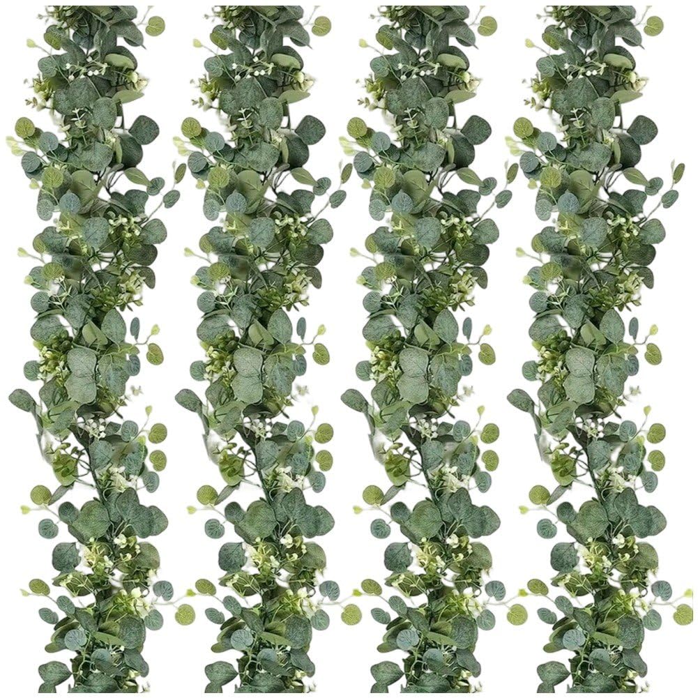 Fleurs artificielles d'eucalyptus en guirlande pour décorer un mariage ou un salon