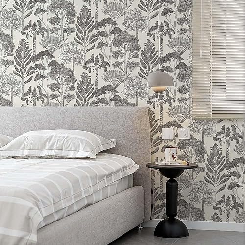 Miniatura 4 de Papel tapiz moderno de bosque para despegar y pegar papel de contacto de la selva para gabinetes papel tapiz autoadhesivo extraíble para baño