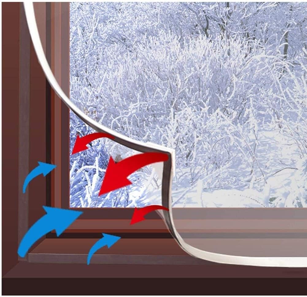 Window Insulation Kit, Bookshelf Dust Curtain, TPU Insulation Film, Transparent Seal Full Frame Magnetic Stripe Automatic Closing for Bedroom, Bathroom Lsxiao (Color : Clear, Size : 110x153cm)