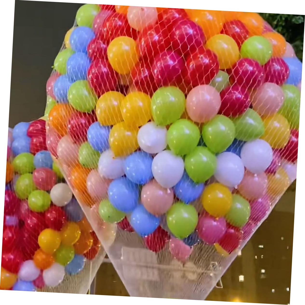 Zerodeko 2 Satz Weißes Ballonnetz aus Pp für Sichere Ballonfreigabe bei Feierlichkeiten und Partydekorationen Einfach zu Verwenden für Luftballonaufstieg