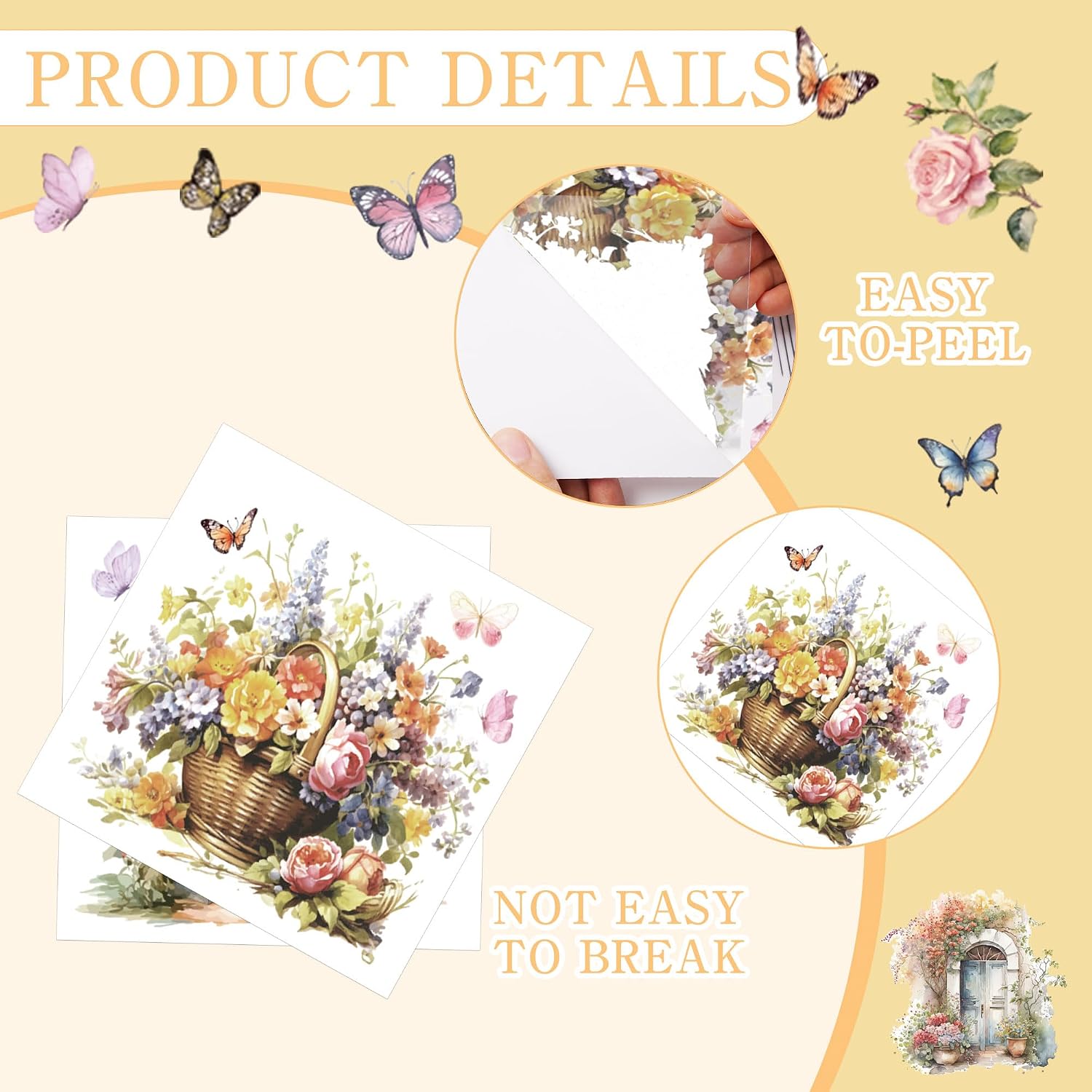 Vintage Rub on Transfers for Crafts: 16 Sheets Vintage Flower Rub on Transfers for Furniture Garden Birds Transfer Sticker Decals DIY Craft for Wood Glass Home Decor (6 * 6 inches)